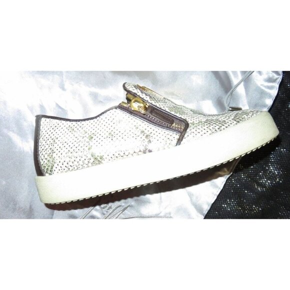 Giuseppe Zanotti Python Embossed Italian Leather Devon Skate Shoes Sneakers 39 - Picture 7 of 11